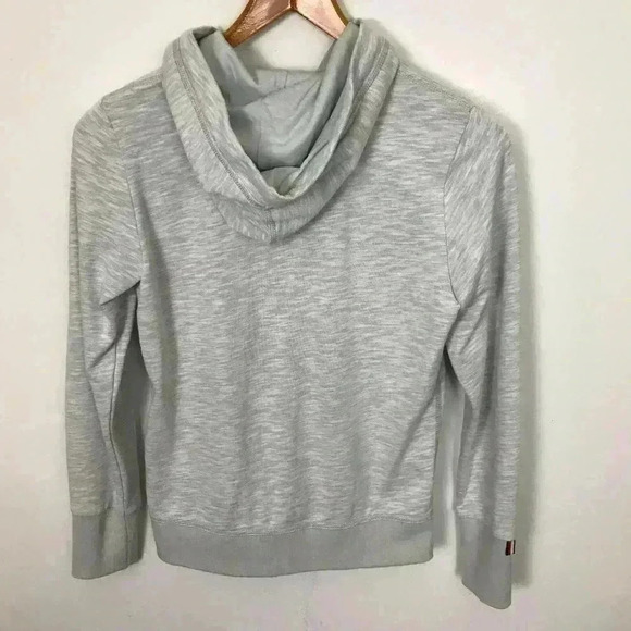 TOMMY HILFIGER 85 Gray Blue Red Small Full Zip Cotton Blend Hoodie Jacket - Picture 8 of 9